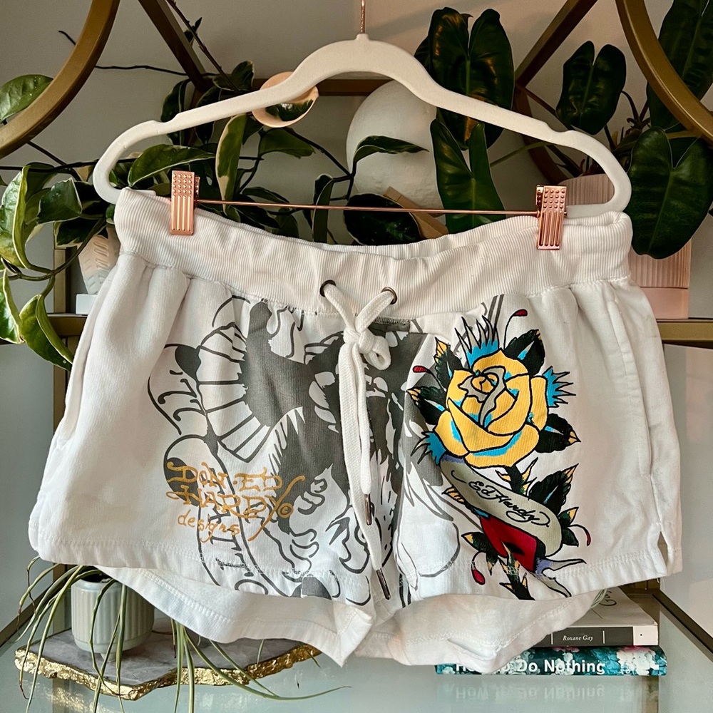 Ed Hardy Tattoo Graphic Booty Shorts